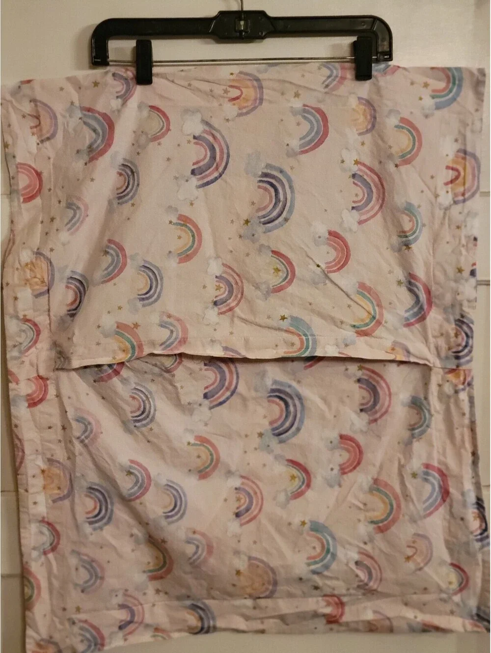 Pottery Barn Kids Rainbow Cloud Organic Duvet Cover And 2 Shams Pink Base Color